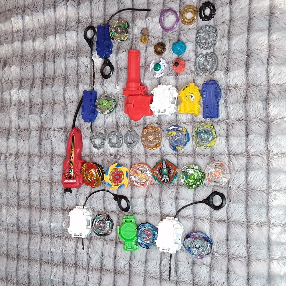 Collectible Beyblade Hasbro Anime Bey Toy 65 Piece Bundle Set